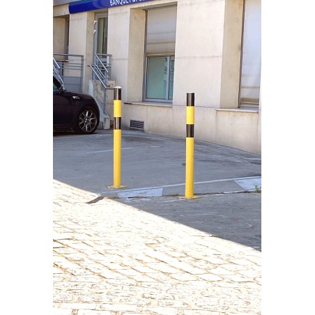 Steel safety bollard with rounded edges  - Viso