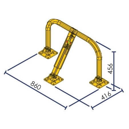 High-Resistance Parking Bollard with Cast Iron Legs - Viso