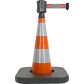 Traffic cone with weighted base and retractable strap - Viso